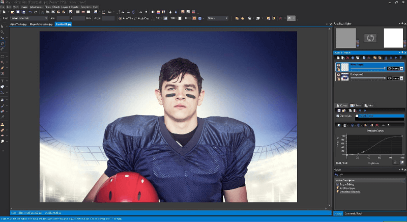 Editing an image in the interface of Photo Pos Pro