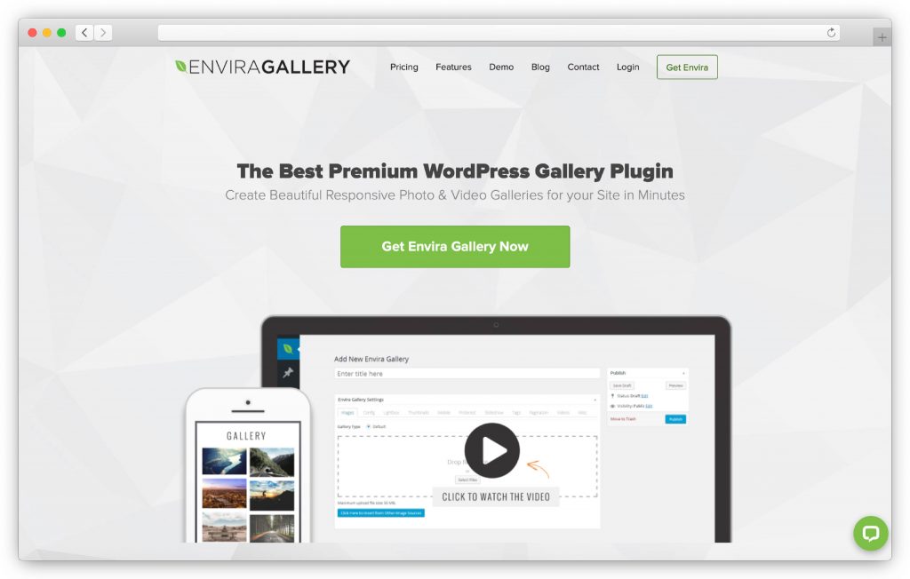 Envira interface - WP gallery plugin