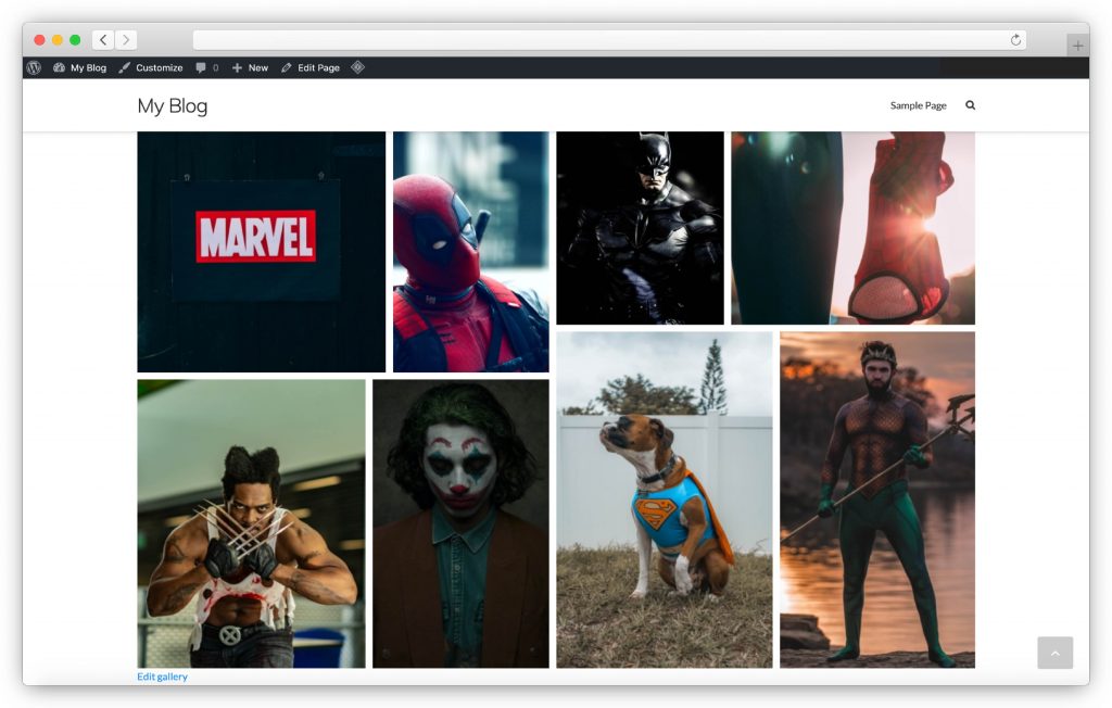 Image gallery interface - WP gallery plugin