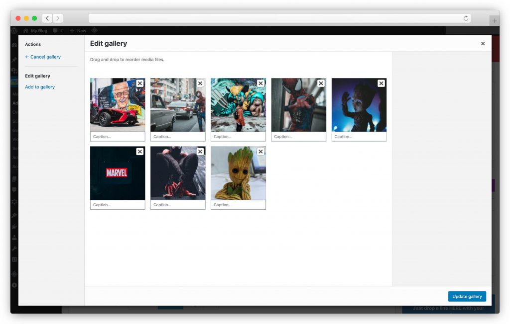 upload your images - WP gallery plugin
